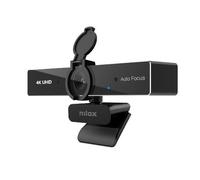 NILOX TECH - Webcam con risoluzione 4K 30 fps, auto focus, cavo USB-A con adattatore USB-C, 2 microfoni integrati, plug & play