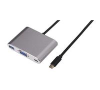 Nilox USB Type-C - VGA/USB Type-C/USB 3.0 M/F USB tipo-C VGA/USB Type-C/USB 3.0 Argento cavo di interfaccia e adattatore