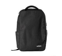 Nilox Zaino Urban Eco Pro Nero, Zaino Porta PC 15.6'' Realizzato in Materiale Riciclato, Zaino Uomo e Donna con Scomparti Multipli per Telefono e Penne, Ottimo per Lavoro e Viaggio