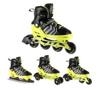 NILS EXTREME NH18192 Pattini a rotelle 4 in 1 neri e verdi con gonna da hockey