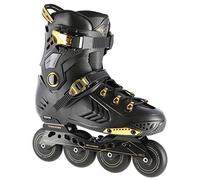 Nils Extreme Pattini in linea per uomo e donna, pattini in linea ABEC9, cuscinetti a sfera per adulti, ruote 85A, pattini in linea 39, nero e oro, NA20002