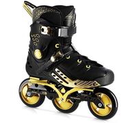 Nils Extreme Pattini in linea per uomo e donna, pattini in linea ABEC9, cuscinetti a sfera per adulti, ruote 85A, pattini in linea 38, colore nero e oro, NA20006