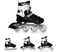 Nils Pattini in linea # 4 in 1 regolabili in linea EIS Sport hockey ragazza & ragazzo & donna NH10905 (nero, L (39-42))