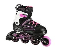 Nils Pattini in linea da donna ABEC7 regolabili in linea per bambini (nero/rosa, 39-42)