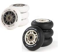 NILS Ruote in linea con cuscinetti a sfera, set da 4 pezzi, ruote ABEC 9, cuscinetti 64-80 mm (nero, 80 mm)