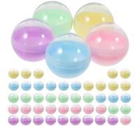 Niltracy 50 conchiglie traslucide color macaron, capsule vuote per distributori automatici da 5,1 cm, capsule rotonde di colore PP, piccoli contenitori in plastica per bomboniere di Pasqua a tema