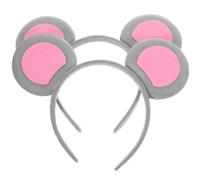 Niltracy Fasce per capelli con orecchie di animale, design con orecchie di topo e orso, set da 2 pezzi, ideale per feste, fasce per orecchie di animali, topo - 2 pezzi