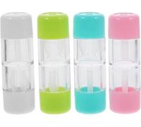 Niltracy Set di 4 custodie per lenti a contatto, da viaggio, per lenti rigide, custodia portatile, contenitore per la pulizia delle lenti, per uso quotidiano, casa, viaggi (rosa, bianco, blu e verde,