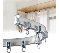 NILZA Binario per Tende in Alluminio, Bianco, Liscio, per Tende da Soffitto e Parete, 3m 4m 5m