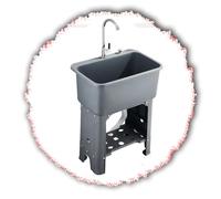 NILZA Lavabo di Utilità con Accessori Mobile Lavandino da Esterno, Lavello da Cucina Portatile Lavandino Esterno, Lavatoio da Giardino in Plastica (Color : G, Size : Single Cold Faucet 60x40cm)