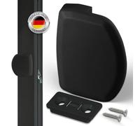 NIMA PARTS Maniglia per porta del balcone, colore bianco, resistente ai raggi UV e alle intemperie, con viti (nero)