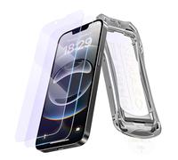 NIMASO Pellicola protettiva per iPhone 16e/14/13/13 Pro, confezione da 2 pellicole protettive in vetro temperato anti luce blu per iPhone 16e, rimozione automatica della polvere, installazione