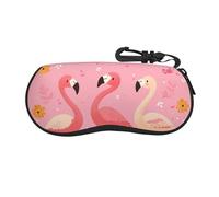 Nimbisense Cat St. Patrick'S Day Print Soft Occhiali da sole Caso Ultra Leggero Neoprene Zipper Occhiali Portatile Occhiali Caso Con Clip Da Cintura, Fenicottero rosa 19, Taglia unica