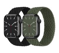 Nimblistic Solo Loop Cinturino intrecciato Compatibile con Apple Watch 38 mm 40 mm 41 mm, cinturino elastico in nylon per Apple Watch 9 8 SE 7 6 5 4 3 2 1, nero/grigio XS