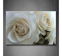 NIMCG Quadro Moderno con Rose Bianche Stampa su Tela Poster Moderni con Fiori per Soggiorno Decorazioni per Ufficio (Senza Cornice) R1 40x50CM