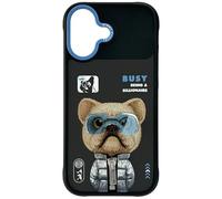 NIMMY Friends Cool & Cute 2.0 Little Rich Tycoon Dog Custodia con magnete per iPhone 17 6.3" Nero Blu - N-KMLL-IP17-01