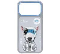 NIMMY Friends Cool & Cute 2.0 Terrier Dog custodia per cellulare con magnete per iPhone 17 Pro 6.3" grigio blu - N-KMLL-IP17-PRO-019-A