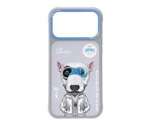 NIMMY Friends Cool & Cute 2.0 Terrier Dog custodia per cellulare con magnete per iPhone 17 Pro Max 6.9 pollici grigio blu - N-KMLL-IP17-PRO-MAX-019-A