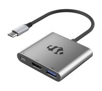 Nimo Adattatore 3 in 1 da USB C a HDMI, convertitore hub di tipo C a uscita HDMI 4K, porta USB 3.0 100 W, porta di ricarica rapida PD, multiporta AV digitale USB-C per laptop, tablet, smartphone