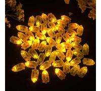 Nimoa 1 Set/50 Pezzi Luci Palloncini LED, Mini Palloncino Luminoso a Decorative LED Impermeabili Decorazioni Feste Matrimonio con Lanterna di Carta