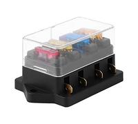 Nimoa Blocco Fusibili a Lama a 4 Vie, Portafusibili a 4 vie a diritta modificata per auto: per auto 12-24v con portafusibili 5a + 10a + 15a + 20a