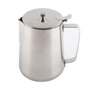 Nimomo Bricco per Latte, Tazza per Schiumare in Acciaio Inossidabile, da caffè Inossidabile Brocca il Latte con Coperchio Coffee Art (600 ml)