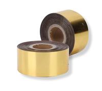 Nimomo Foil per Stampa a Caldo, 3cm Larghezza 120 Metri Hot Stamping Carta Fogli di Trasferimento Caldi, Oro Carta per Stampa a Caldo Foglio Caldo Stamping Paper Roll per La Confezione in Tessuto