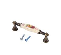 Nimomo Maniglie Antiche, Maniglia per Porta in Ceramica Vintage, Durevole Modello di Fiore Rurale Vintage Bronzo Maniglie per Porte Fai-da-Te Manopole per Cassetti per Armadietti