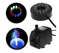 Nimomo Pompa Acqua Sommergibile, Sommersa, Sommergibile per Laghetto, Elettrica Fontana con 12 Luci a LED Piscina da Giardino 15W (Spina EU)