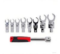 Nimomo Set Chiavi a Cricchetto a Testa Flessibile, 9-19mm Flessibile Chiave Ad Anello Aperta Chiavi per Tubi Dei Freni Flare Dado Chiavi per Rimuovere Dadi Su Linee Di Carburante, Freni