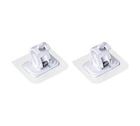 Nimomo Transparent Rod Hooks Strong Adhesive Wall Mounted Curtain Hanger for Bathroom Kitchen Dormitory White Black 6 x 4.5 x 4cm 2 Pack (White)