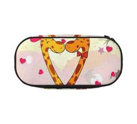 NImongt Astuccio elegante con giraffa e cuore e farfalla con stampa di farfalle, per la scuola, per trucchi, viaggi, ufficio, classe, Nero , Taglia unica, Organizer per borse