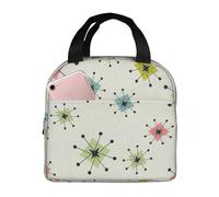 NImongt Atomic Stars - Borsa termica impermeabile a prova di perdite, motivo retrò, per bambini, adulti, scuola, lavoro, picnic, viaggi