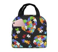 NImongt Autismo Consapevolezza Puzzle Pezzi Stampa Cuore Impermeabile A Prova di Perdite Borsa Termica Bambini Adulto Lunch Box Scuola Lavoro Picnic Viaggio