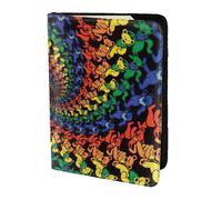 NImongt Bear Dancing Tie Dye stampa elegante passaporto 5.5 pollici documento di viaggio per uomo donna business tempo libero viaggi portafoglio, Nero , Taglia unica