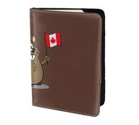 NImongt Beaver Print elegante passaporto 5.5 pollici documento di viaggio per uomo donna Business Leisure Viaggi Portafoglio, Nero , Taglia unica