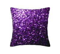 NImongt Bella stampa glitter viola pratica federa per cuscino decorazione per tutte le stagioni federe quadrate letto soggiorno