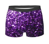 NImongt Bella stampa glitter viola traspirante slip uomo elasticizzato intimo comodo per l'uso quotidiano attivo, Nero , L