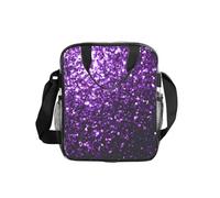 NImongt Bella viola glitter stampa trasparente cibo contenitore pranzo borsa tote per la scuola ufficio viaggi spiaggia