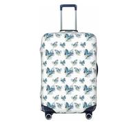 NImongt Blue Butterfly On Blossom Flower Print Valigie Copertura Universale Elastico Bagagli Accessori Vacanze Spiaggia Viaggi di Lav, Nero , S, Bagaglio a mano