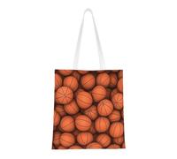 NImongt Borsa da basket arancione con stampa comoda da spiaggia, borsa in tela leggera alla moda per palestra ufficio alla moda