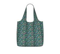 NImongt Borsa da shopping leggera con stampa a tema scienza dei cartoni animati, pieghevole, riutilizzabile, per viaggi, palestra, spiaggia