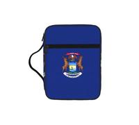 NImongt Borsa portaoggetti con stampa della bandiera dello Stato del Michigan, accessorio ecclesiastico per organizzare le scritture da viaggio in chiesa