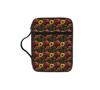 NImongt Borsa portaoggetti con stampa di girasole e rose per la chiesa, accessorio ecclesiastico per organizzare le scritture da viaggio