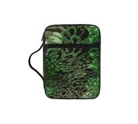 NImongt Borsa portaoggetti per bibbia con stampa serpente verde per accessori ecclesiastici da viaggio in chiesa