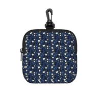 NImongt Borsa portaoggetti quadrata leggera con stampa cielo e stelle, blu navy, da viaggio, per casa e ufficio