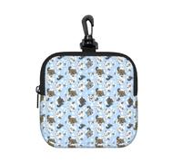 NImongt Borsa portaoggetti quadrata leggera con stampa di cincillà e luna, blu, da viaggio, per casa e ufficio