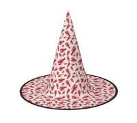 NImongt Cappello da strega unisex con stampa aragosta rossa, per adolescenti, feste, carnevale e cosplay