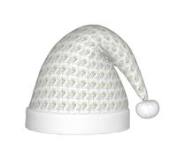 NImongt Cappello di Natale bianco naturale con ramoscello verde con stampa (1) per bambini, accessorio per feste di Capodanno, Natale, eventi