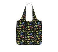 NImongt Cartone animato Dinosauro Immagini Stampa Donne Uomini Pieghevole Riutilizzabile Shopping Leggero Tote Bag Weekend Viaggi Palestra Spi